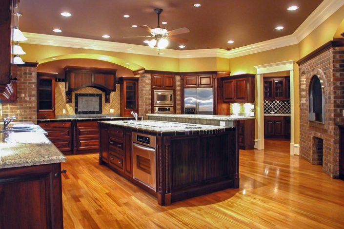 An interior photo of the victorian replica home kitchen built by surfside construction inc.