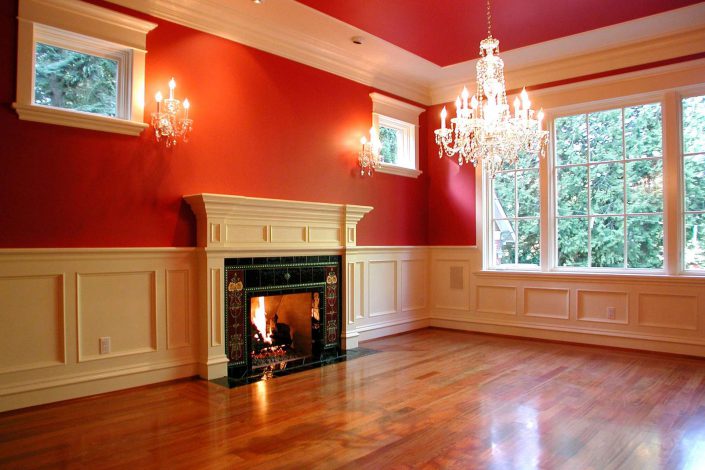 A photo showing the living area of the victorian replica home as built by surfside construction inc.