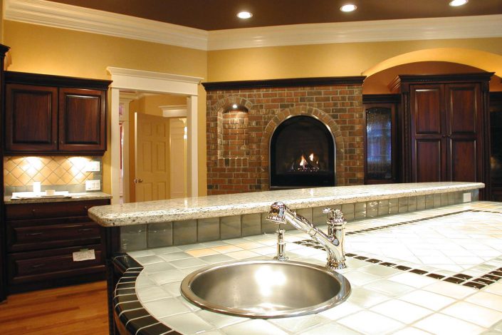 a photo taken of the kitchen in the victorian replica home as built by surfside construction inc.