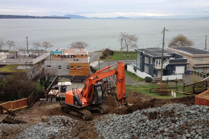 A photo of the completed demolition of the west beach home as built by surfside construction inc.