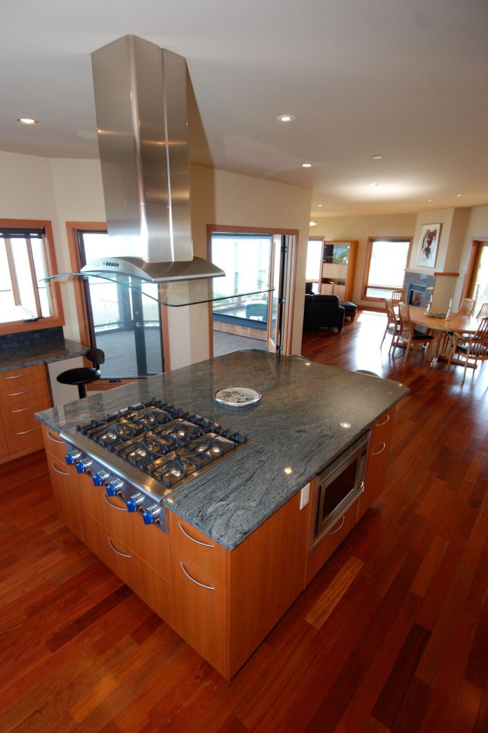 A photo of the kitchen in the sunset view home in white rock as built by surfside construction inc.