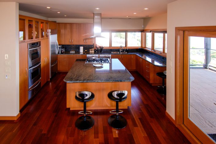 A photo of the kitchen in the sunset view home in surrey bc as built by surfside construction inc.